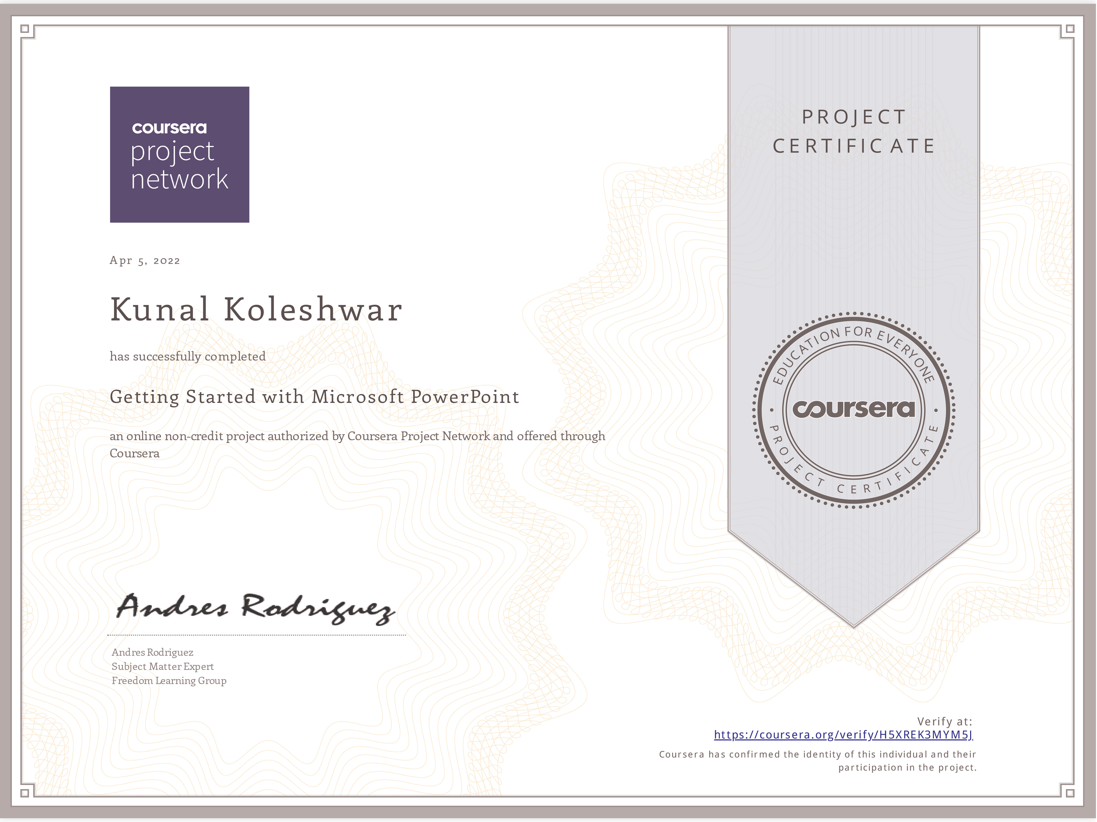 Certificate 8